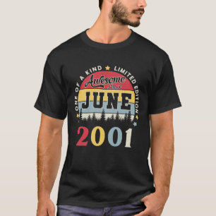Phantastisch Seit Juni 2001 Vintag Retro Geburtsta T-Shirt