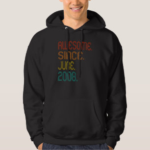 Phantastisch Seit Juni 2008 14. Geburtstag Vintag Hoodie