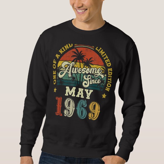 Phantastisch seit Mai 1969 Vintag 53. Geburtstag Sweatshirt (Vorderseite)
