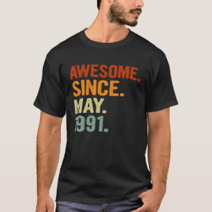 Phantastisch seit Mai 1991 Retro 30 Jahre alt 30. T-Shirt