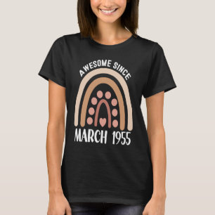 Phantastisch Seit März 1955 Geburtstag Regenbogen T-Shirt