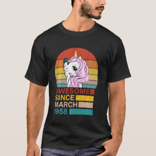 Phantastisch seit März 1958 Einhorn 63 Jahre alt G T-Shirt