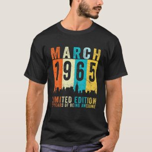 Phantastisch seit März 1965 57th Birthday Vintag R T-Shirt