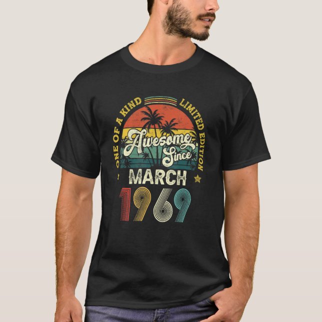 Phantastisch seit März 1969 Vintag 53. T-Shirt (Vorderseite)