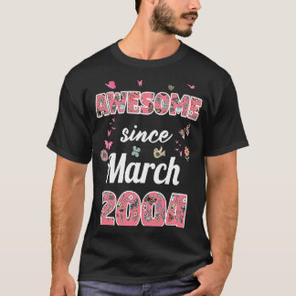 Phantastisch seit März 2004 Blume 2004 März Birthd T-Shirt