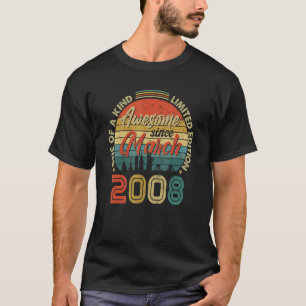 Phantastisch Seit März 2008 Vintag 14. Geburtstag T-Shirt