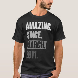 Phantastisch Seit März 2011 Geburtstag 12. Dekorat T-Shirt