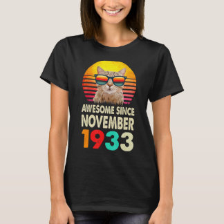 Phantastisch seit November 1933 89. Geburtstag Cat T-Shirt