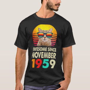 Phantastisch seit November 1959 63. Geburtstag Cat T-Shirt
