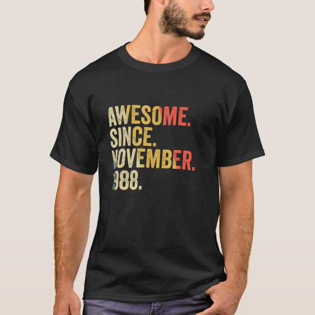 Phantastisch seit November 1988 34 Jahre alte Gesc T-Shirt (Vorderseite)