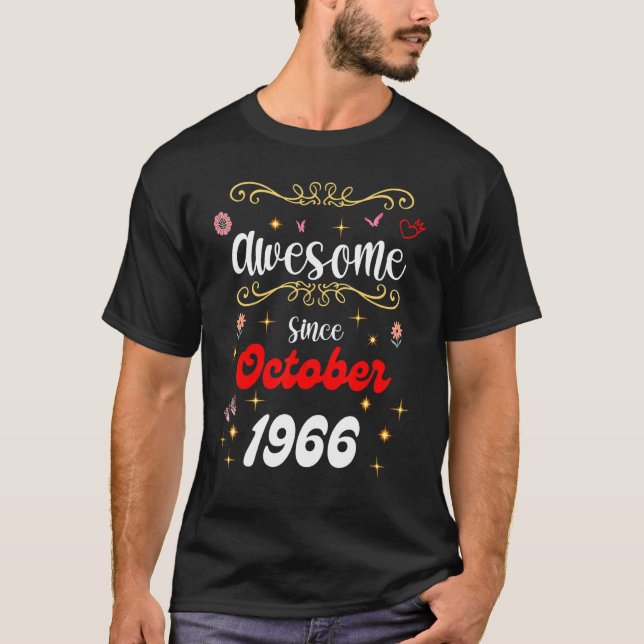 Phantastisch seit Oktober 1966 Geburtstag Blume &  T-Shirt (Vorderseite)