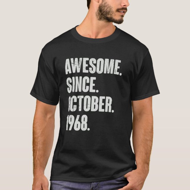 Phantastisch seit Oktober 1968 54 Jahre alt 54 Jah T-Shirt (Vorderseite)