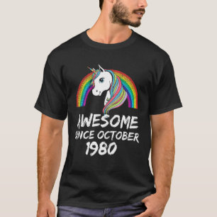 Phantastisch seit Oktober 1980 Unicorn Rainbow für T-Shirt