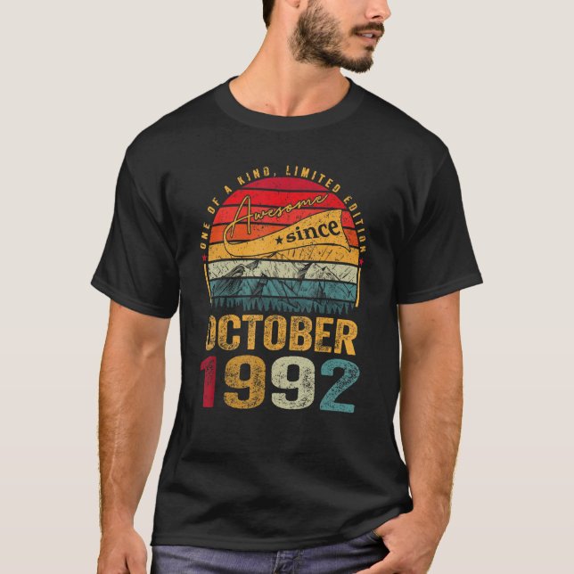 Phantastisch seit Oktober 1992 30 Jahre alt 30 Jah T-Shirt (Vorderseite)