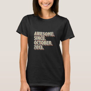 Phantastisch Seit Oktober 2013 Retro 9. Geburtstag T-Shirt