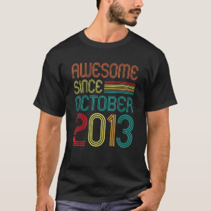 Phantastisch Seit Oktober 2013 Retro 9. Geburtstag T-Shirt