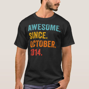 Phantastisch seit Oktober 2014 8. Geburtstag 8 Jah T-Shirt