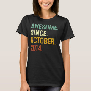 Phantastisch seit Oktober 2014 8. Geburtstag 8 Jah T-Shirt