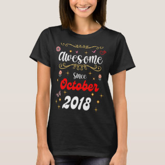 Phantastisch Seit Oktober 2018 Geburtstag Blume &  T-Shirt