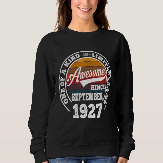 Phantastisch Seit September 1927 95. Geburtstag 95 Sweatshirt (Vorderseite)