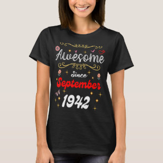 Phantastisch Seit September 1942 Geburtstag Blume T-Shirt