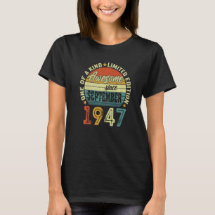 Phantastisch seit September 1947 75 Jahre alt 75.  T-Shirt