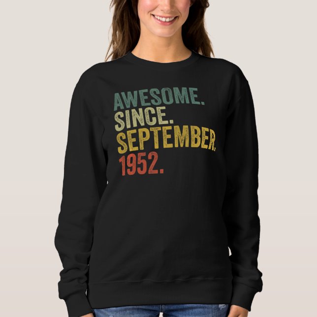phantastisch seit September 1952 70 Jahre Sweatshirt (Vorderseite)