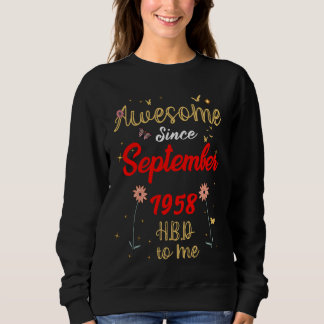 Phantastisch Seit September 1958 Geburtstag Blume Sweatshirt