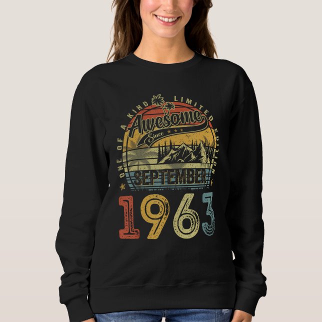 Phantastisch seit September 1963 Retro 60. Geburts Sweatshirt (Vorderseite)