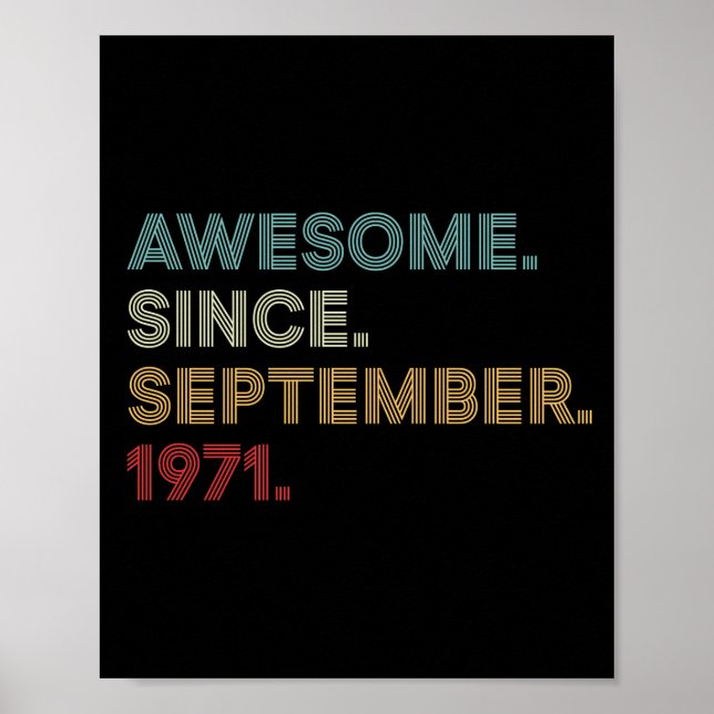 Phantastisch seit September 1971 Geburtstag Poster (Vorne)