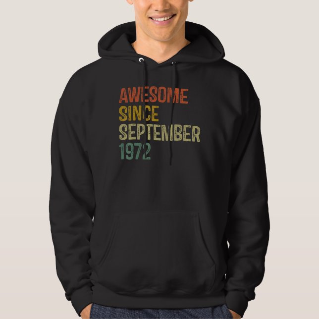 Phantastisch Seit September 1972 50. Geburtstag 50 Hoodie (Vorderseite)