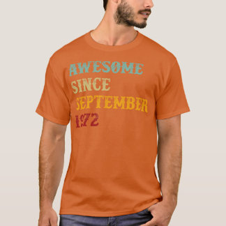 Phantastisch seit September 1972 Retro Text T-Shirt