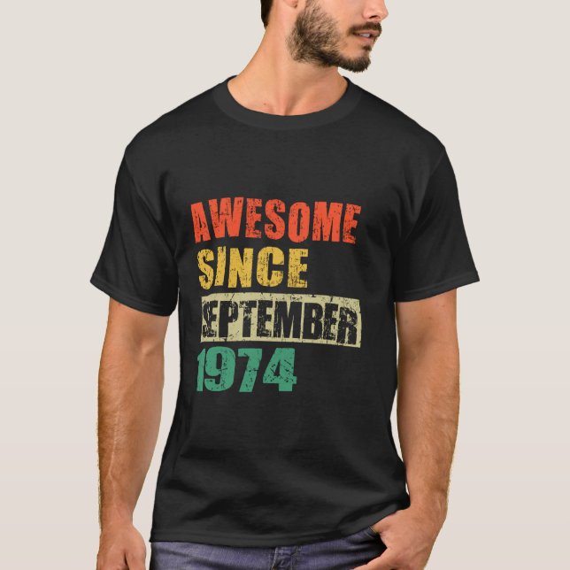 Phantastisch seit September 1974 50 Jahre alt 50.  T-Shirt (Vorderseite)