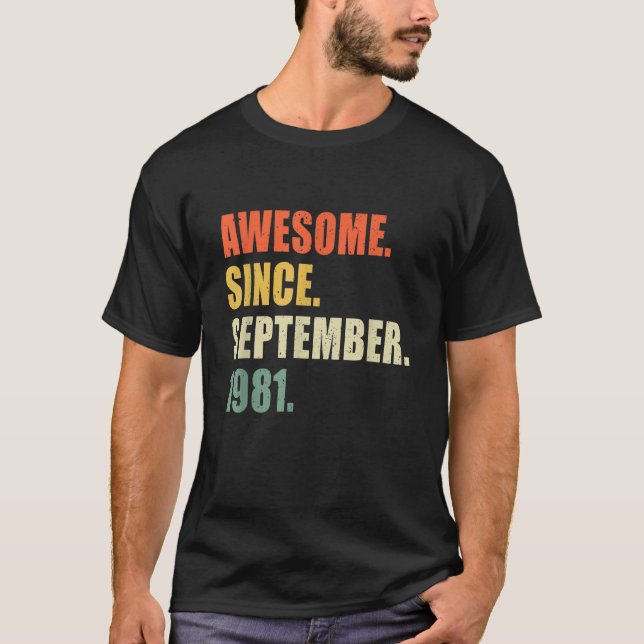 Phantastisch seit September 1981 41 Geburtstag T-Shirt (Vorderseite)