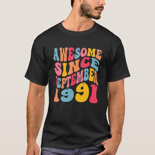 Phantastisch seit September 1991 31 Jahre Retro 31 T-Shirt (Vorderseite)