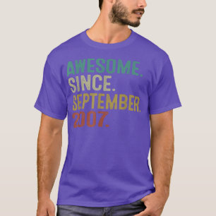 Phantastisch Seit September 2007 Vintag 15. Geburt T-Shirt