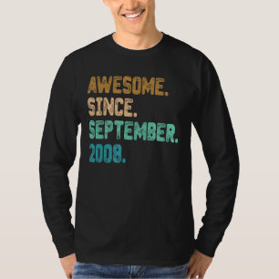 Phantastisch Seit September 2008 Vintag 14. Geburt T-Shirt