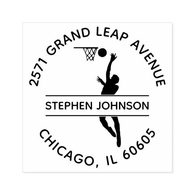 Phantastisch Slam Dunk Basketball Player Rücksende Gummistempel (Prägung)