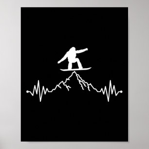 Phantastisch Snowboarder Heartbeat Snowboarder Her Poster