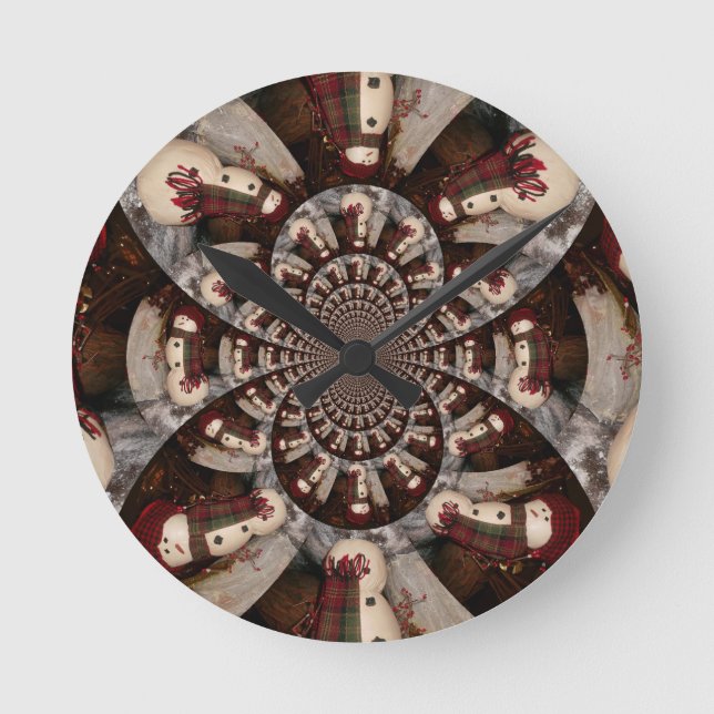 Phantastisch Snowman Runde Wanduhr (Vorderseite)