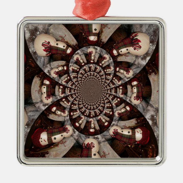 Phantastisch Snowman Silbernes Ornament (Vorne)