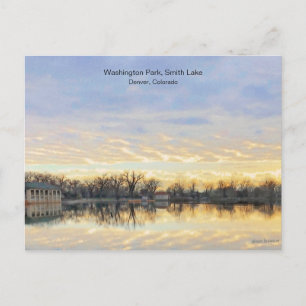 Phantastisch Sunset, Washington Park Lake, Denver  Postkarte