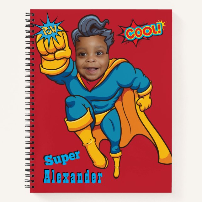 Phantastisch Superhero Special Flying Foto Kinder Notizbuch (Vorderseite)