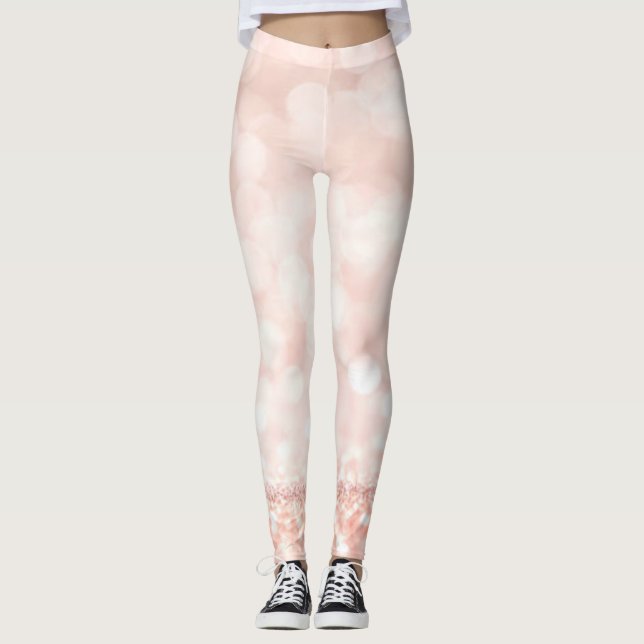 Phantastisch, süß rosa Funkelnd Leggings (Vorderseite)