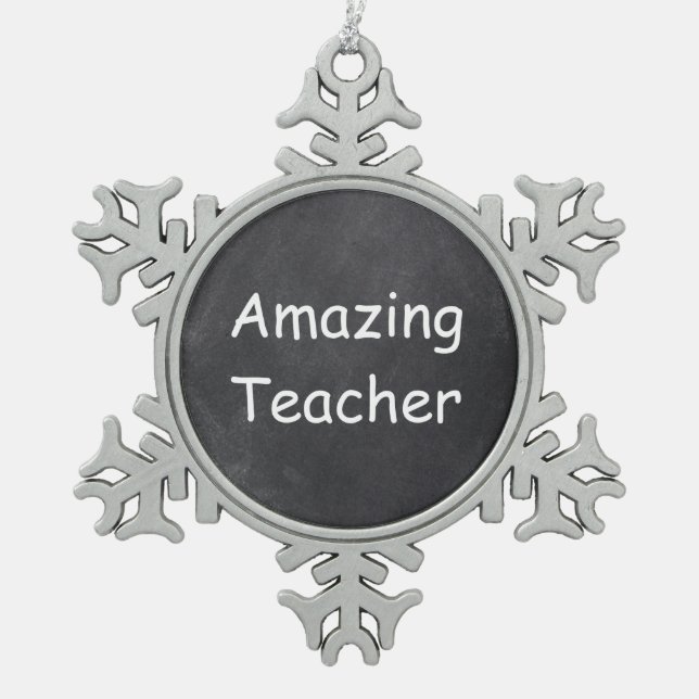 Phantastisch Teacher Chalkboard Design Geschenk Id Schneeflocken Zinn-Ornament (Vorderseite)