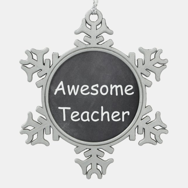 Phantastisch Teacher Chalkboard Design Geschenk Id Schneeflocken Zinn-Ornament (Vorderseite)