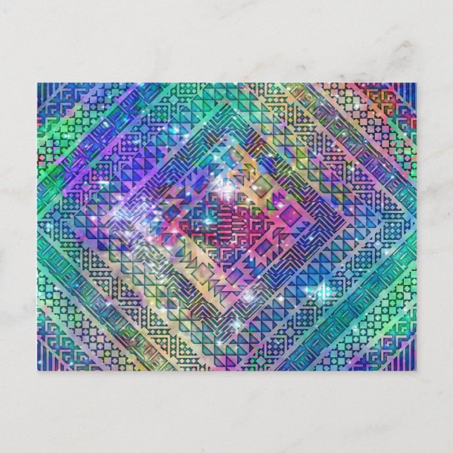 Phantastisch trendige aztec geometrische Diamantfo Postkarte (Vorderseite)