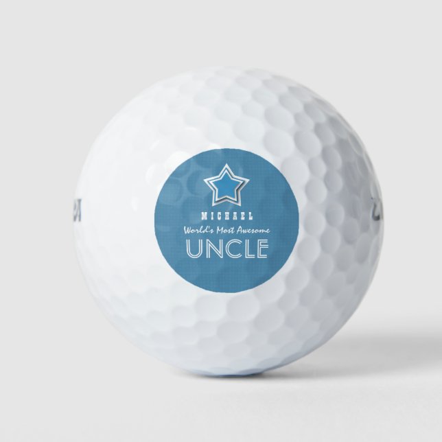 Phantastisch UNCLE Blue and White Star Individuell Golfball (Vorderseite)
