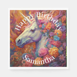 Phantastisch Unicorn Happy Birthday Serviette
