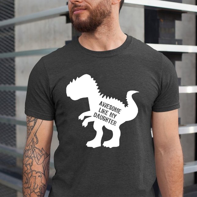 Phantastisch wie meine Tochter Funny Dinosaur Blac T-Shirt (Awesome like my daughter Funny Dinosaur Black T-Shirt)